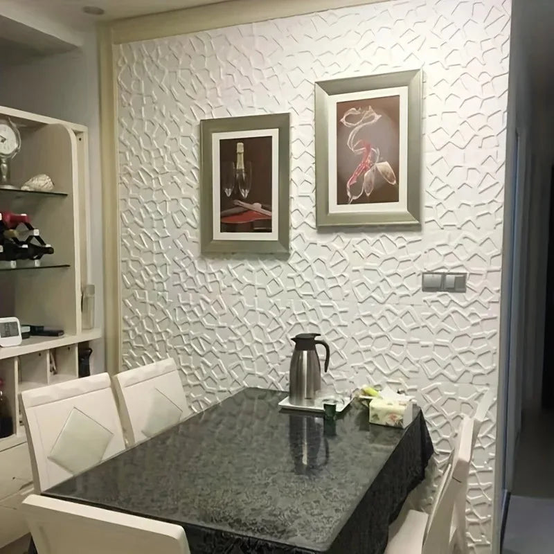 panneau decoratif mural blanc geometrique moderne resistant humidite autocollant chambre salon enfants