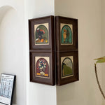 cadre mural bois foncé illustrations fleurs oiseaux classique fixations haute qualité vintage