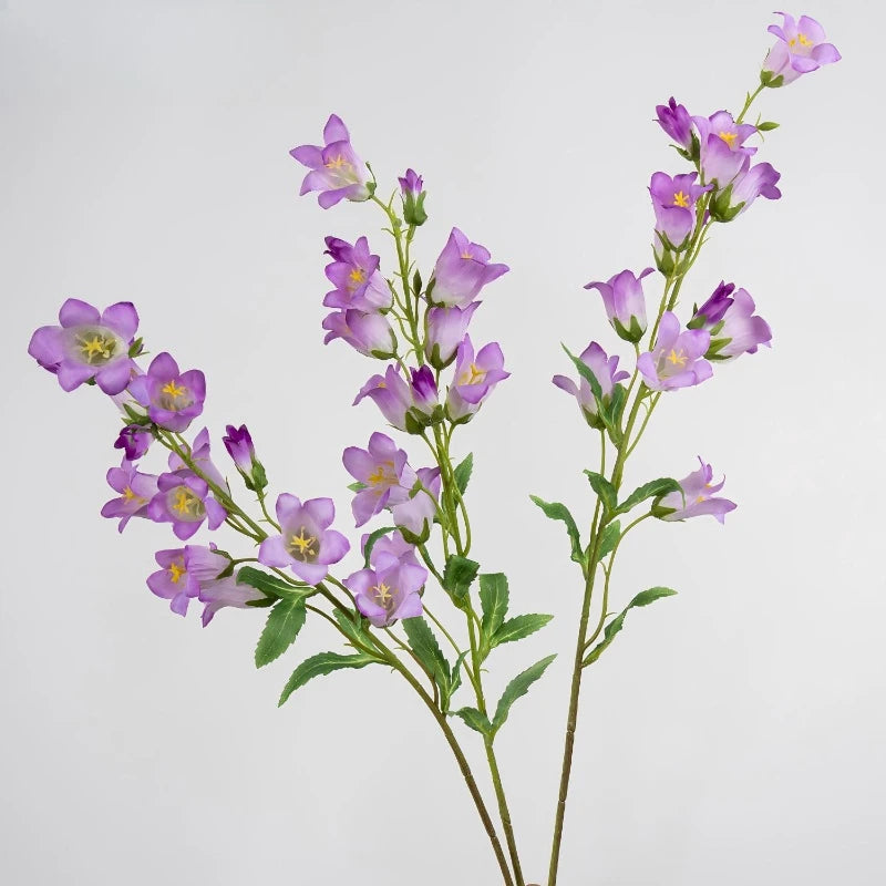 bouquet artificiel fleurs cloches violet blanc bleu rose decoration intérieure mariage moderne