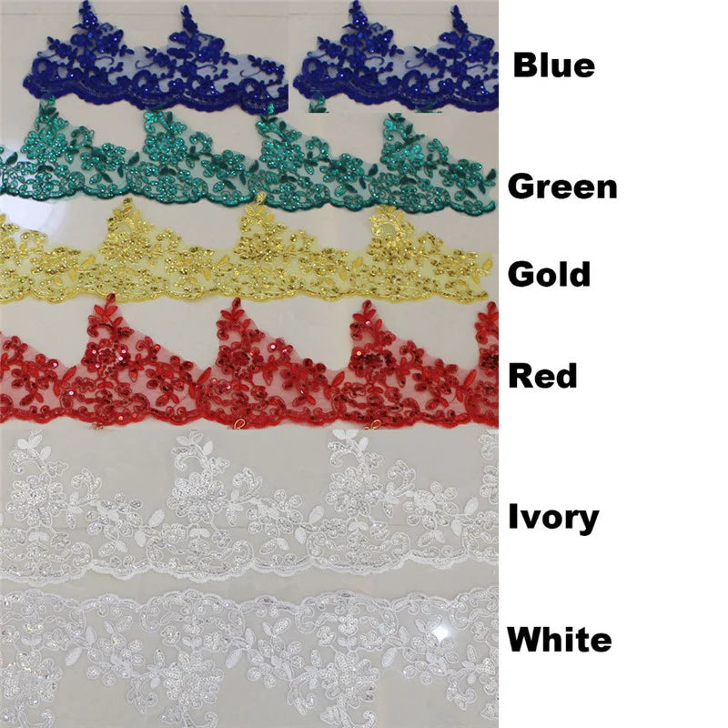 voile mariée classique polyesters sequins dentelle transparente noir rouge vert or blanc femmes
