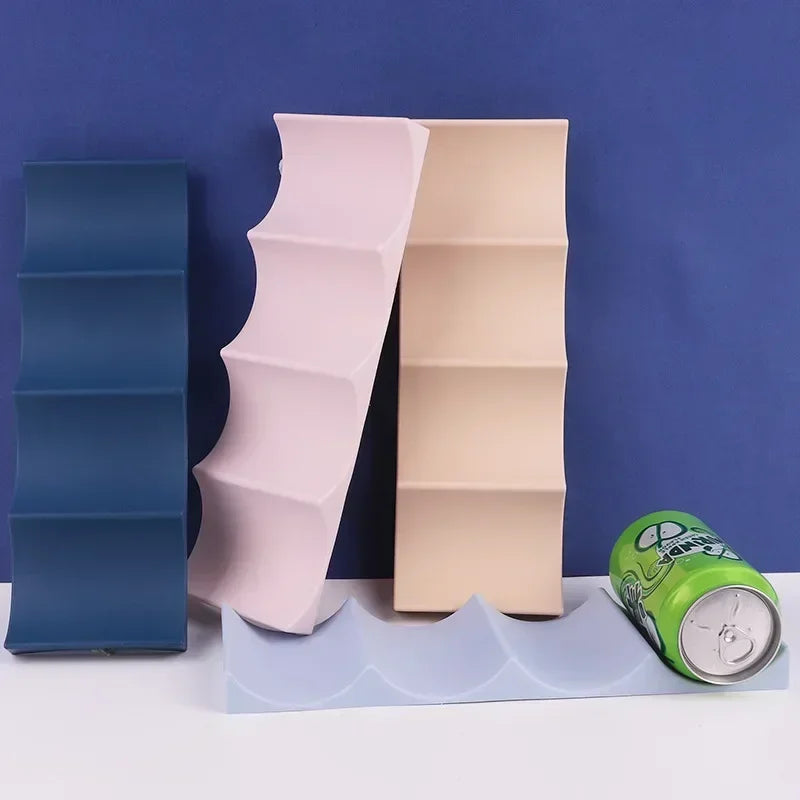 support mural canettes bleu marine rose pâle plissé moderne adhésifversible