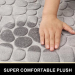 tapis bain moderne gris texture cailloux antidérapant salle bain 30cm 60cm 40cm 100cm
