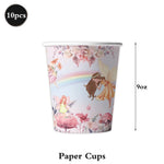 assiettes dessert fées arc ciel serviettes tasses papier nappe fête thème féerique