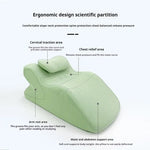 oreiller sommeil mousse mémoire forme rectangulaire texture bulles couleur vert clair ergonomique support cou