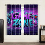 rideaux deux pièces graffiti game zone briques violet turquois rouge blanc urbain