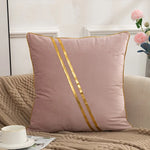 taies d'oreiller velours couleurs unies blanc cassé jaune rose gris bleu marine bordures dorées