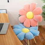 coussin moderne polyester fleuri bleu jaune blanc rose 40cm 40cm