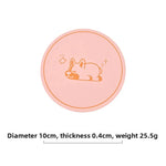 tapis isolant thermique silicone vert violet rose clair motif chien géométrique moderne respectueux environnement
