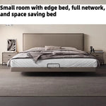 lit gris moderne matelas 180x200cm tête lit oreillers draps chambre coucher minimaliste