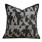 taies d'oreiller carrées rayées noires blanches modernes adhésives 45x45cm coton polyester