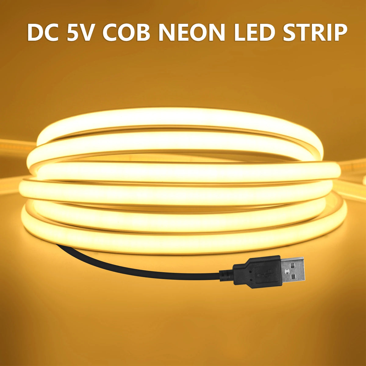 ruban led néon blanc chaud 320 led/m 5v usb flexible étanche modernité