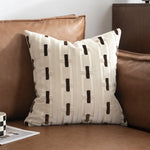 housse coussin velours géométrique ivory coffee vert gris moderne 45x45cm decoration salon chambre