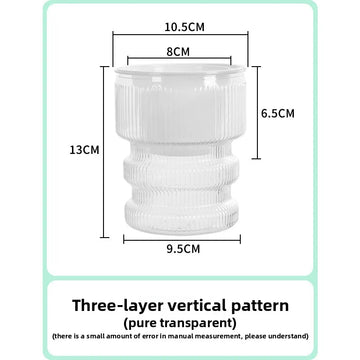 pot fleurs transparent rayures gris blanc moderne hydroponie intérieur succulente