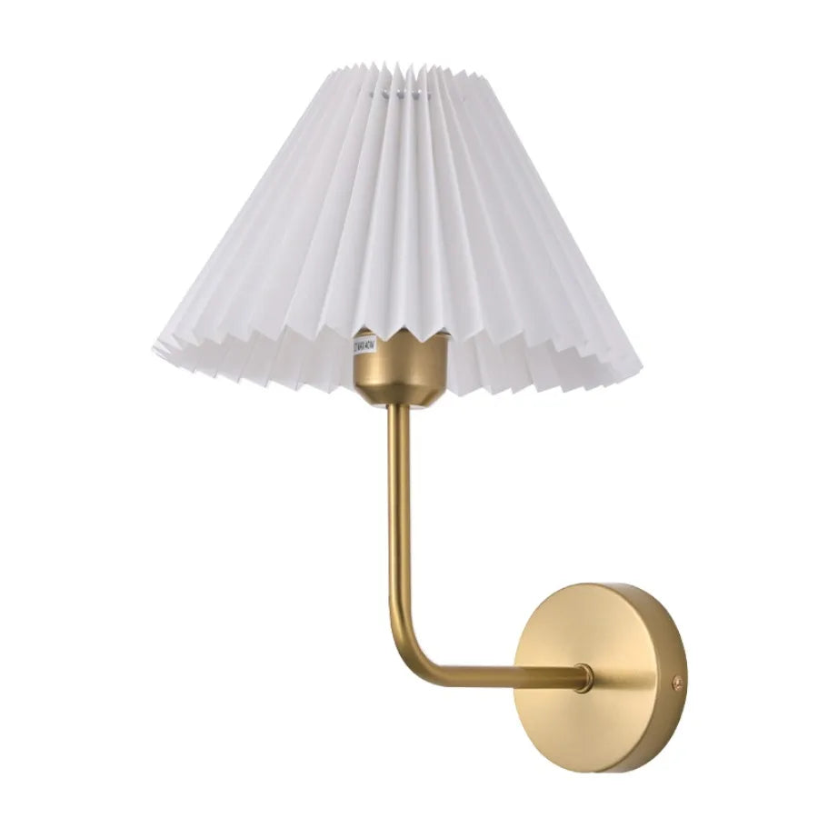 lampe murale moderne or plissée éclairage quotidien murale fixations led decoration chambre salonhôtel