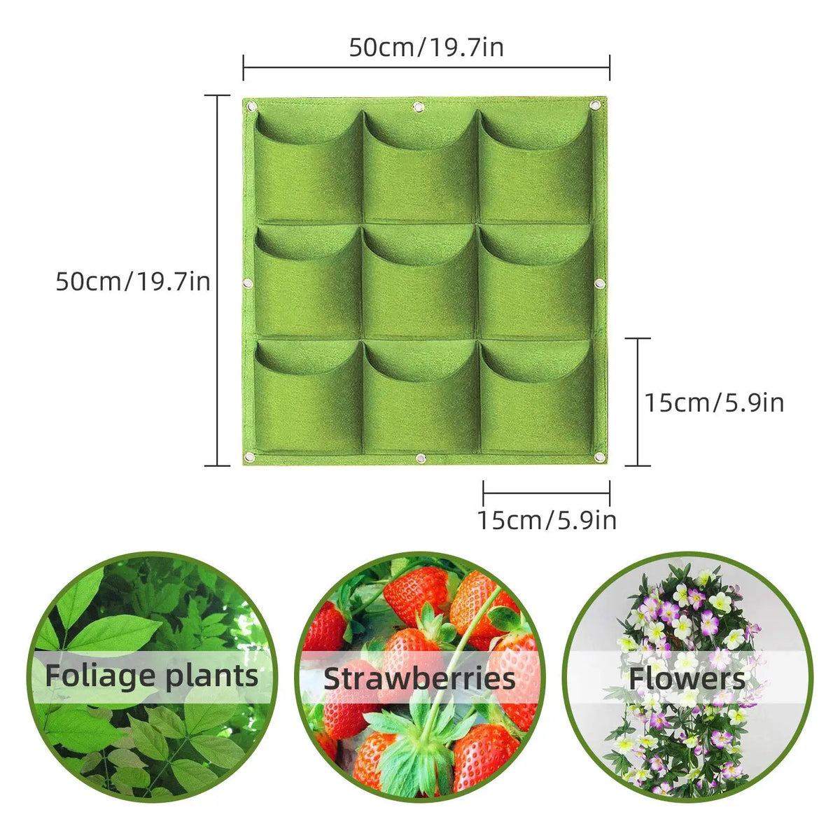sacs culture plantes mur vert moderne 50x100cm 49 poches