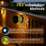 décoration jardin lampe solaire murale mandala moderne noire doréeextérieur patio