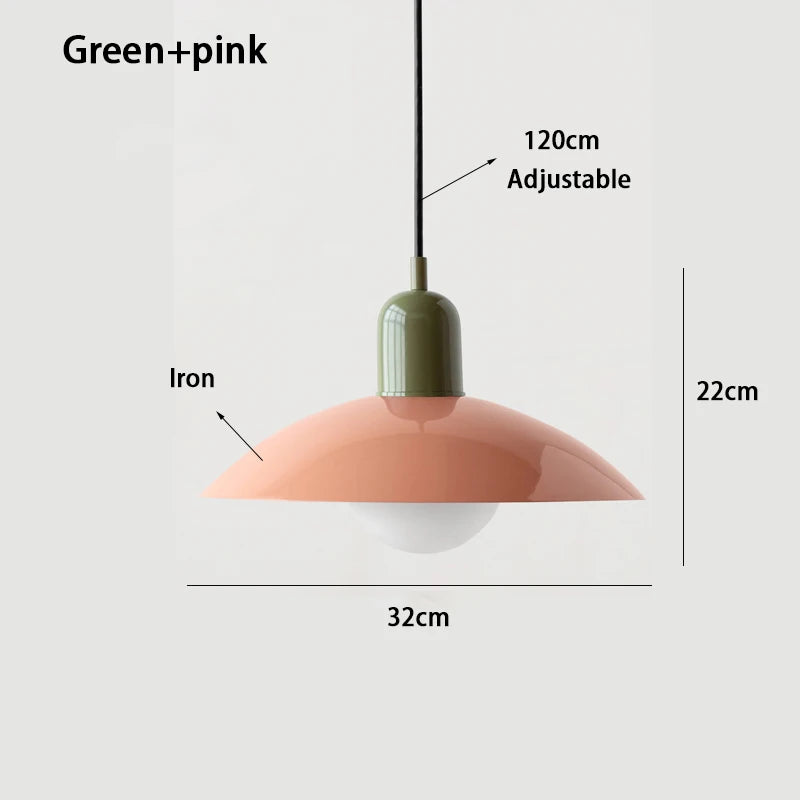 luminaire moderne suspension blanc vert rose rouge mat opaque câble noir chambre restaurantétude
