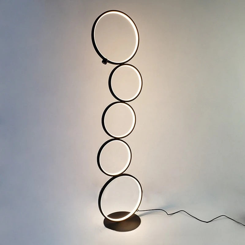 lampe sol moderne blanc circulaire relief éclairage led minimalisteTouchableSwitch cable garantie 2ans