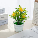 Décoration intérieure moderne pot fleuri artificiel couleurs vives maison salon chambre