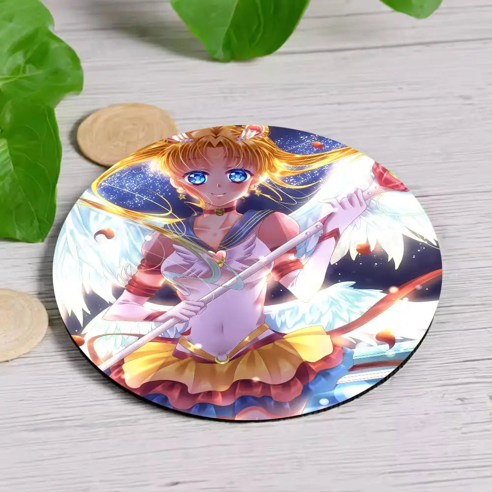 sous verres bois animes personnages féminins multicolores moderne opacité résistance chaleur hygiène table