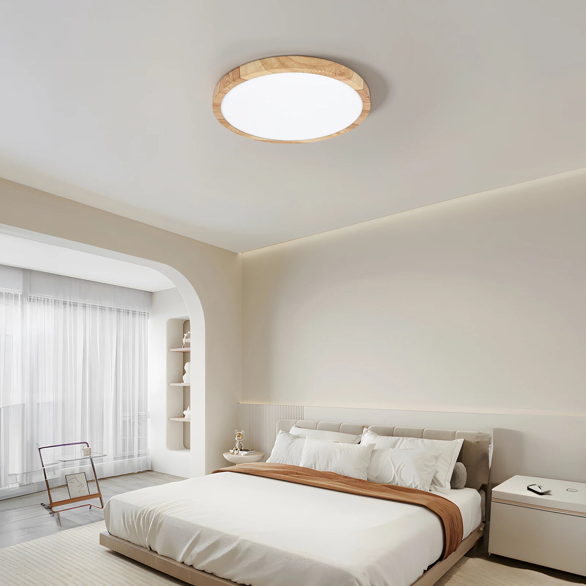 plafonnier led grain bois moderne blanc vis facile éclairage quotidien 2000 82000 lumens
