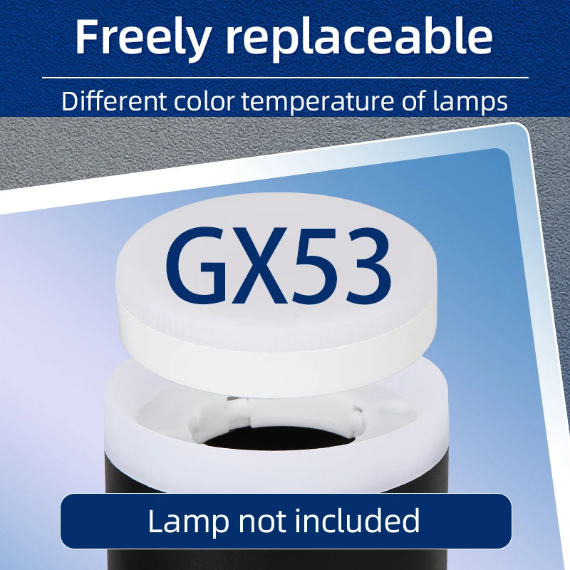 lampe moderne noir 35cm 15cm led gx53 3000k 4500k 6000k touch switch