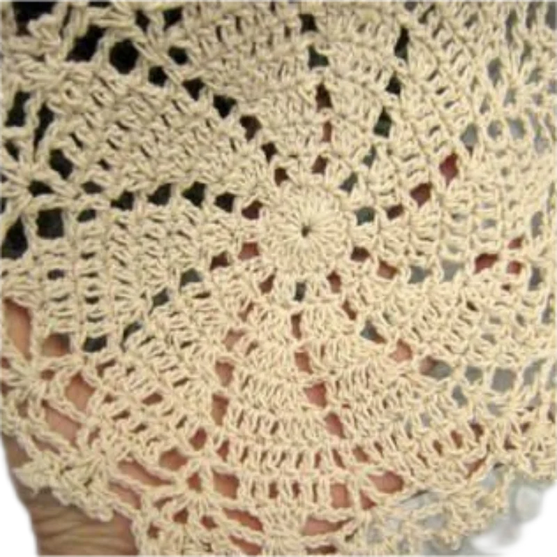 serviette table crochetée motifs floraux 100% coton beige clair traditionnelle maison fêtesextérieur