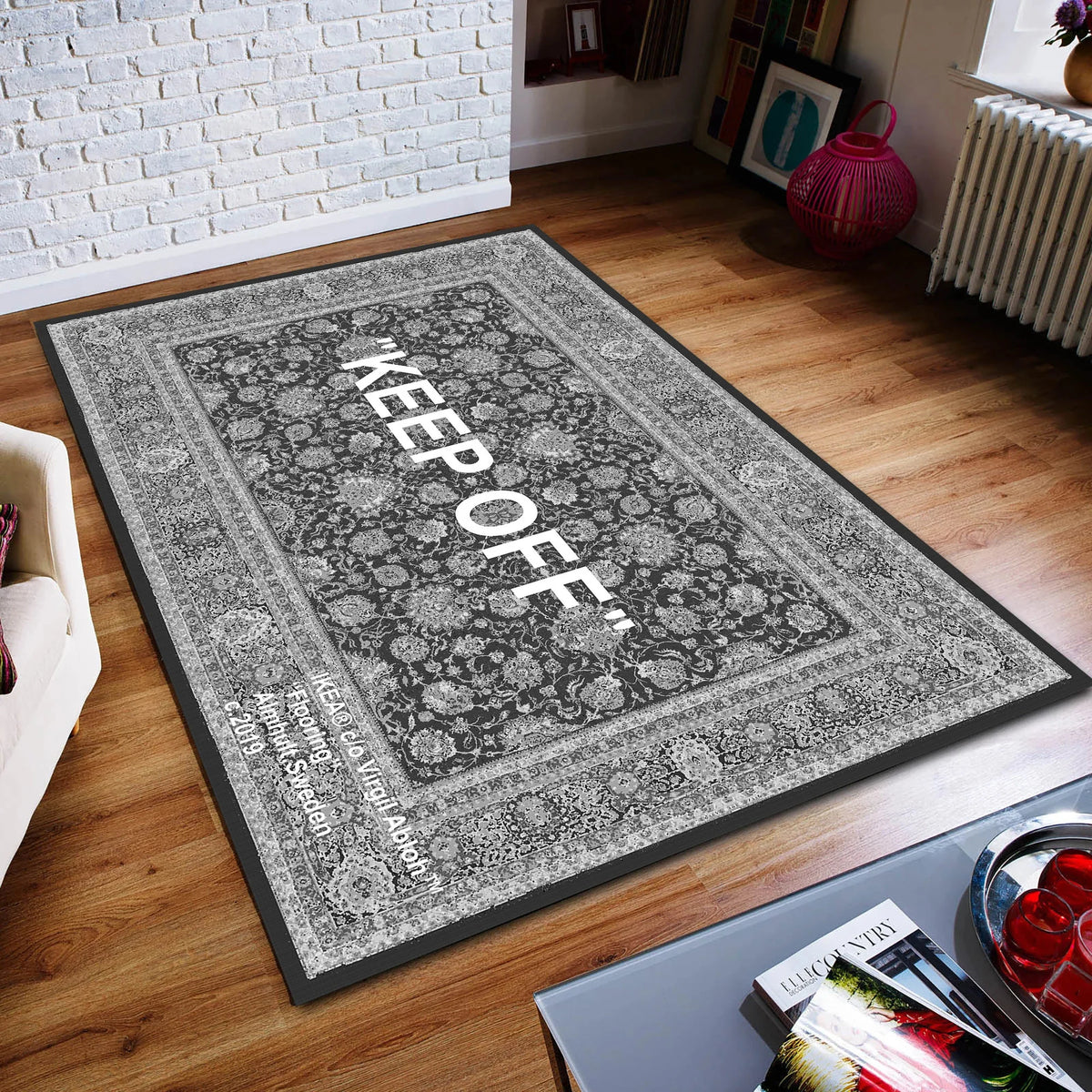 tapis moderne minimaliste polypropylène nuages motifs floraux noir bleu gris rouge 80x120cm