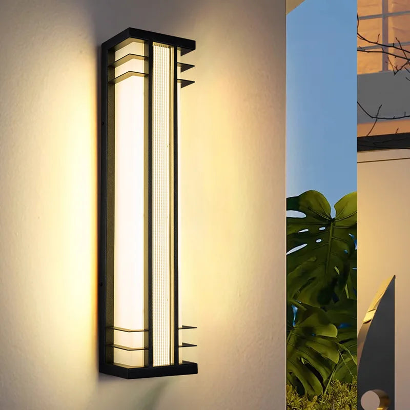lampe murale moderne led ip65 acier inoxydable noir beige 16x30 16x45 16x60 16x75