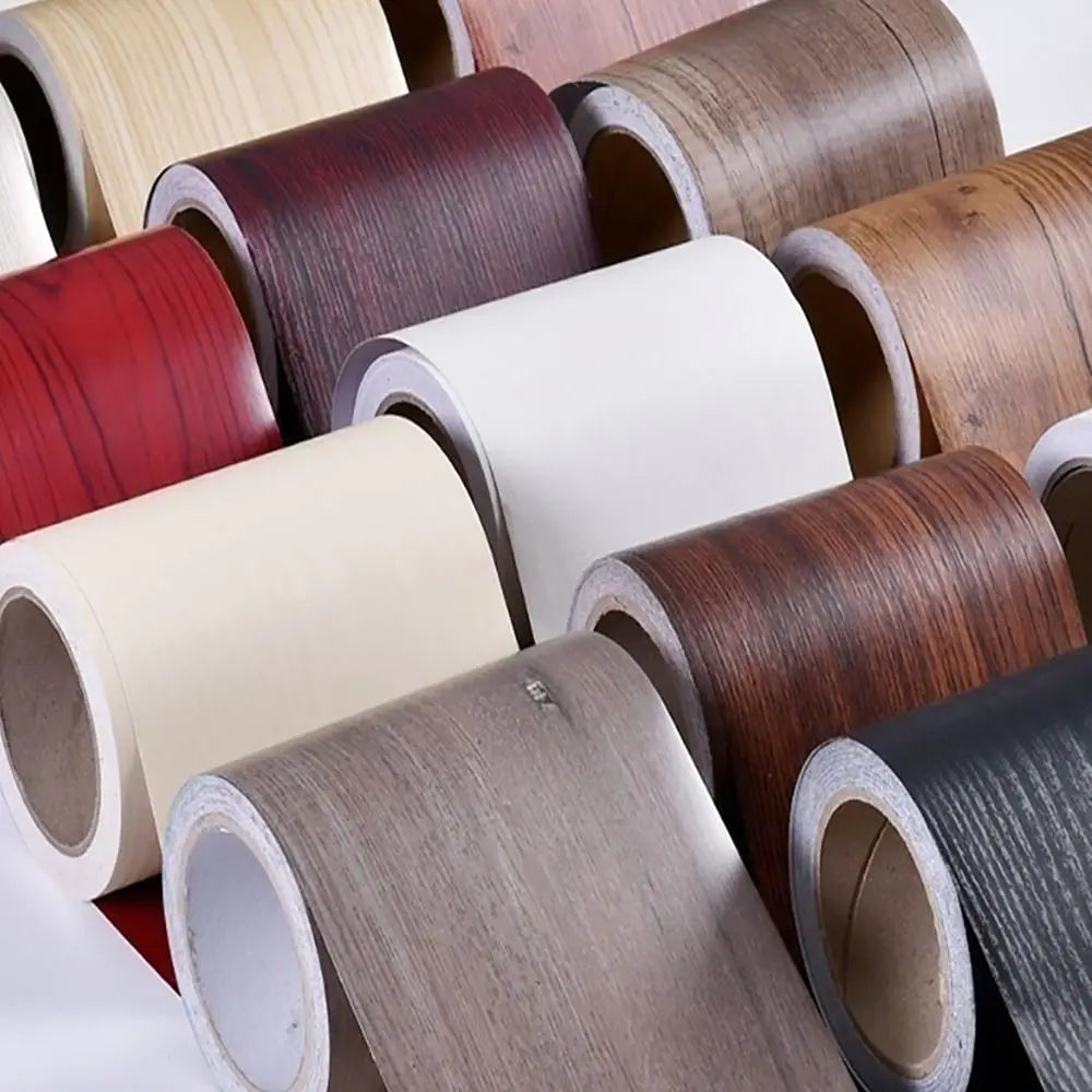 ruban adhésif décoratif aspect bois moderne brun beige gris noir rouge blanc 10m PVC