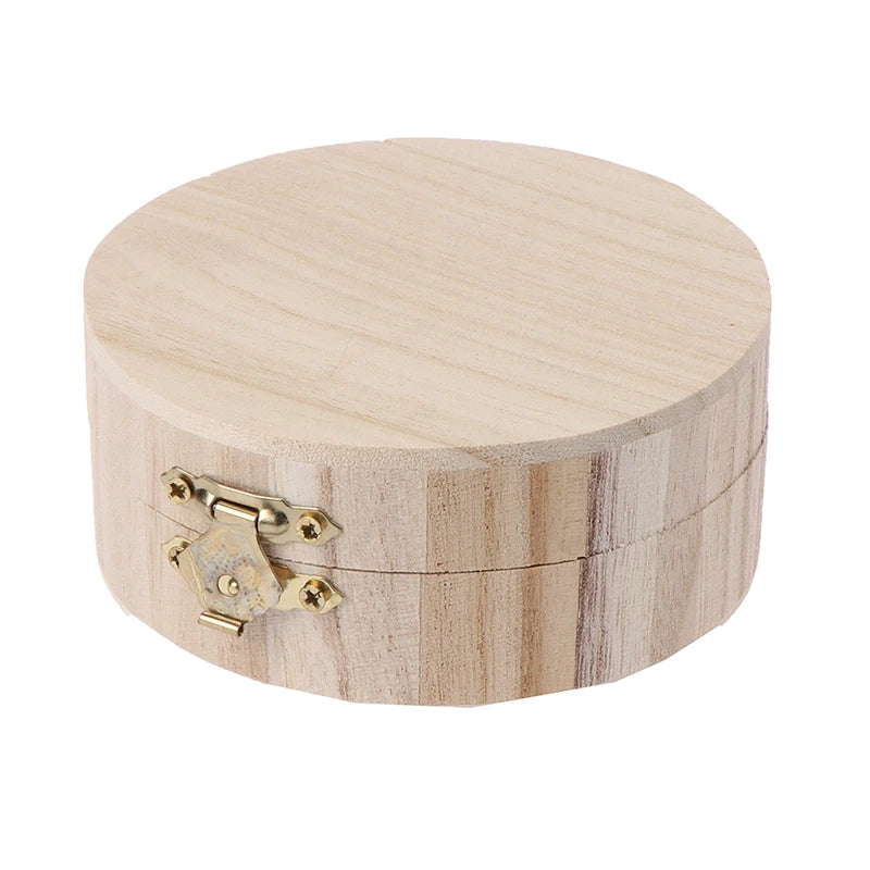 boîte bijoux ronde bois classique couvercle rabattable rangement vintage opaque