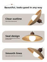 suspension lumineuse moderne bois clair taille 100cm éclairage salon chambre restaurant
