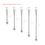 adaptateur culot lampe blanc doré texture métallique moderne câble flexible 20cm 30cm 40cm 50cm