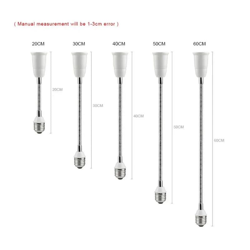 adaptateur culot lampe blanc doré texture métallique moderne câble flexible 20cm 30cm 40cm 50cm