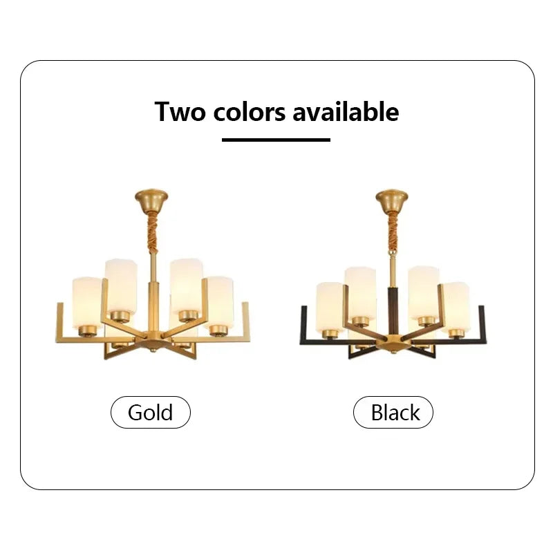 Suspension lumineuse or noir verres opalescents contemporains fer assemblage semi encastré led