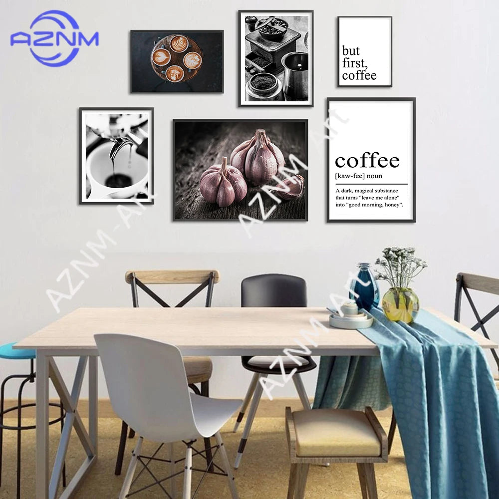 affiche minimaliste texte épices citron moderne sans cadre toile 20x30cm