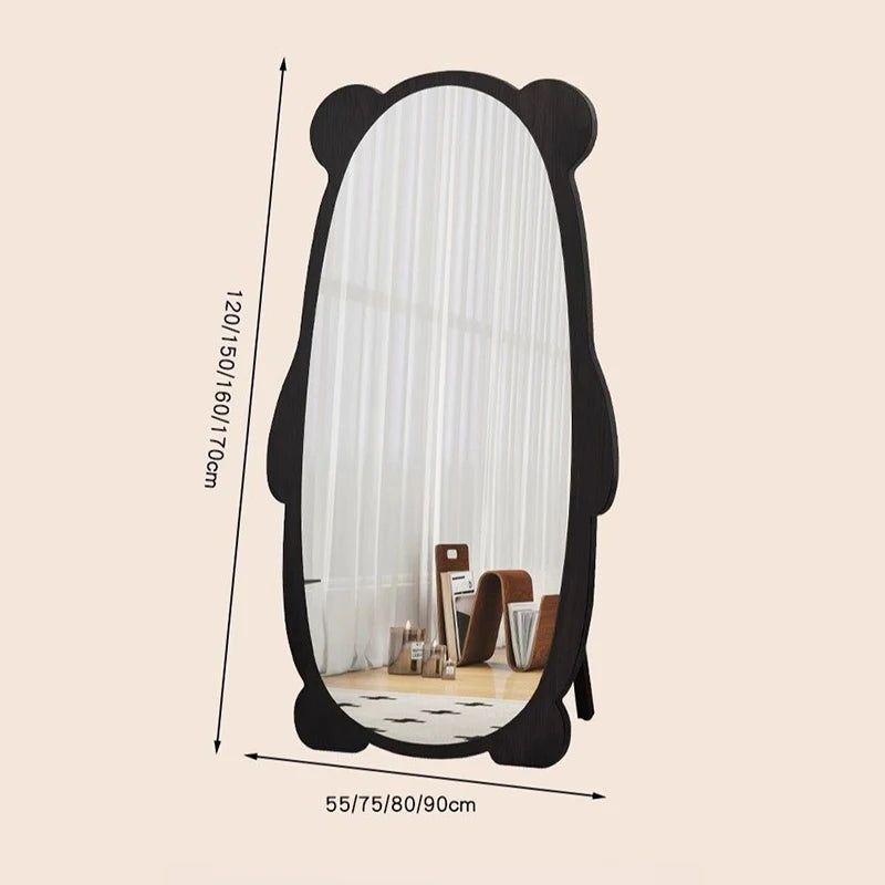 miroir mural moderne panda bois finition noir brun chambre coucher