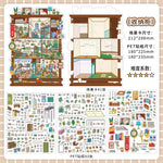 sticker maison repositionnable feuilles stickers illustrations détaillées miniature ambiance chaleureuse animaux meubles plantes objets