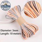 corde coton 10mètres 3mm rayures horizontales rose blanc gris vert bleu orange jaune texturée