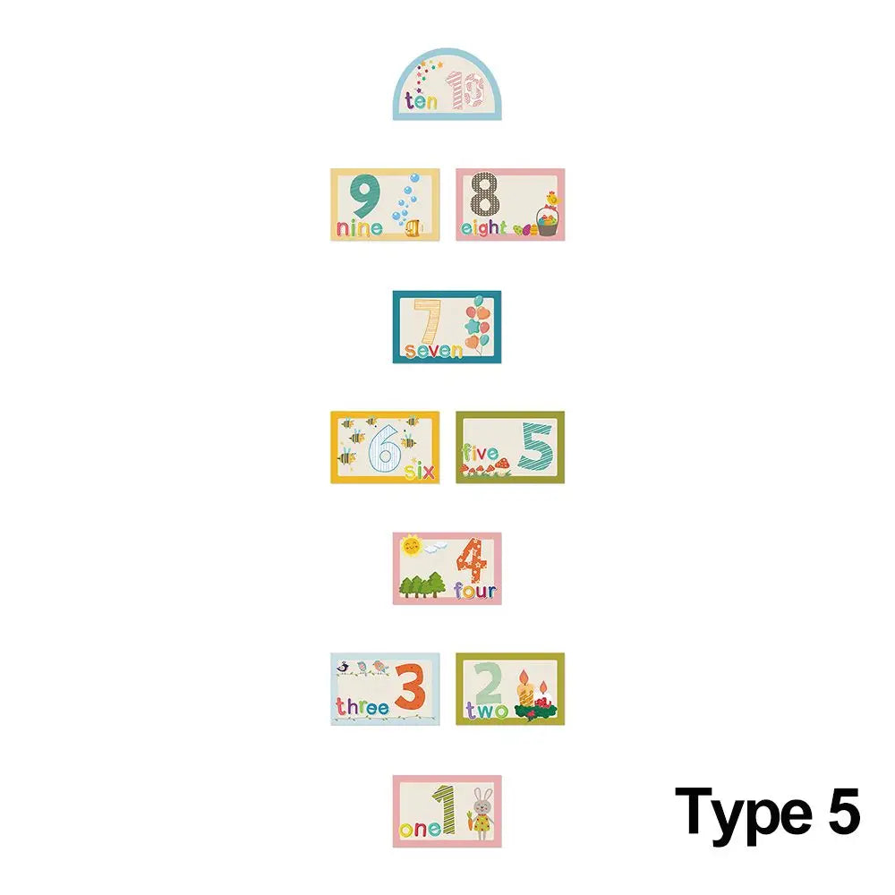 autocollants numéros animaux multicolores adhésifs jeu enfants école décoration maison festive