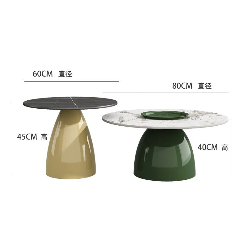 tables basses modernes minimalistes marbre noir blanc motifs argentées marron vert olive salon