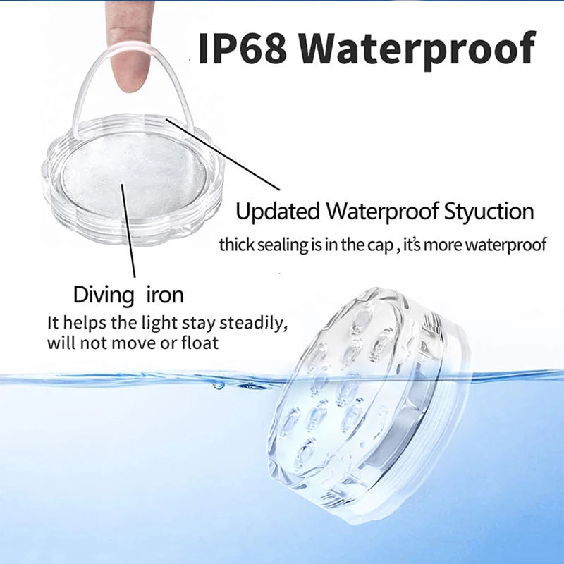 lampe led submersible transparente moderne points lumineux piscine decoration noel mariage
