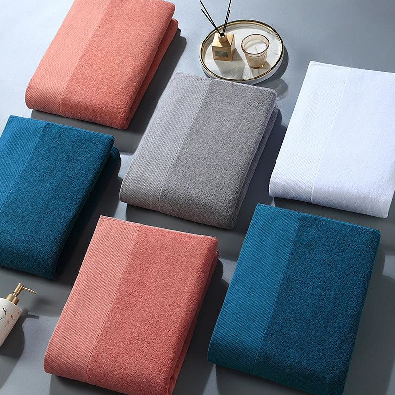 serviettes bain coton égyptien 90x180cm gris rose blanc bleu moderne absorbantes rapide lavables machine