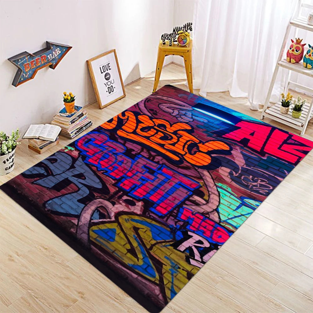 tapis moderne multicolore graphique salon chambre prière extérieur commercialisation 80x120cm 80x160cm polyester