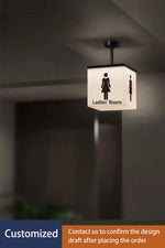 panneau indicateur lumineux led moderne toilets pictogrammes grunge beige noir minimaliste