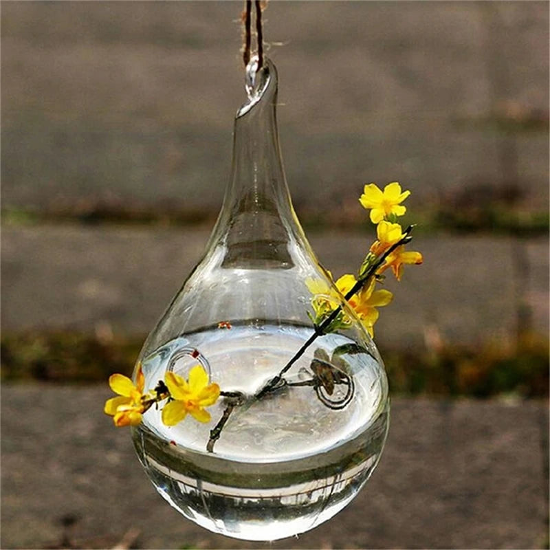 vase suspendu moderne transparent sans décoration fleurs eau decoration mariage