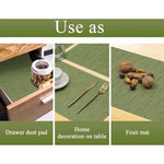 tapis table vert olive rayures horizontales vinyle moderne anti dérapant cuisine salle manger