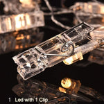 guirlande lumineuse multicolore pinces linge transparentes festives decoration mariage led photos