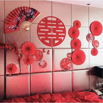 ventilateur pliant traditionnel asiatique motif floral rouge beige violet noir