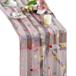 nappe décorative fleurs brodées blanc floral table manger transparent coton polyester machine